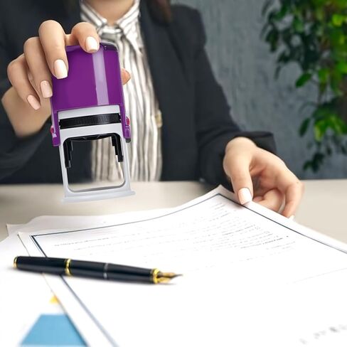Round Notary Stamp for State of Wisconsin | Self Inking Unit - R-542 with Unique Body (Purple) in Saudi Arabia