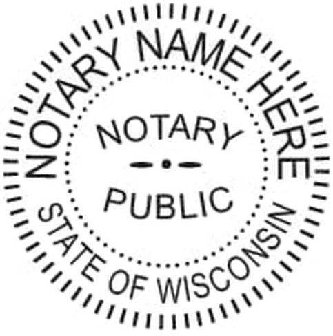 Round Notary Stamp for State of Wisconsin | Self Inking Unit - R-542 with Unique Body (Purple) in Saudi Arabia