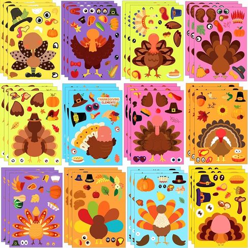 Zuxedle 36 Sheets Halloween Make Your Own Stickers, Halloween Party Classroom Favors Crafts for Kids, DIY Games Stickers Bulk Trick or Treat Party Supplies in Kuwait