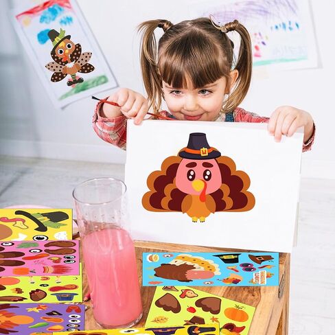 Zuxedle 36 Sheets Halloween Make Your Own Stickers, Halloween Party Classroom Favors Crafts for Kids, DIY Games Stickers Bulk Trick or Treat Party Supplies in Kuwait