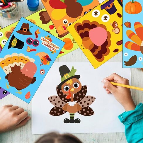 Zuxedle 36 Sheets Halloween Make Your Own Stickers, Halloween Party Classroom Favors Crafts for Kids, DIY Games Stickers Bulk Trick or Treat Party Supplies in Kuwait