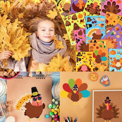 Zuxedle 36 Sheets Halloween Make Your Own Stickers, Halloween Party Classroom Favors Crafts for Kids, DIY Games Stickers Bulk Trick or Treat Party Supplies in Kuwait