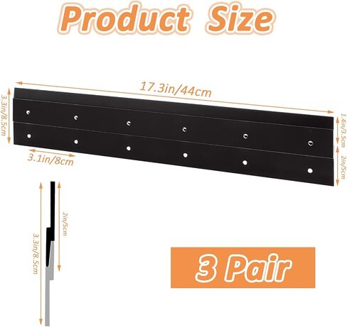 CYEAH 18" French Cleat Picture Hanger, 6 Pack Heavy Duty French Cleat Hanger Headboard Wall Mounting Brackets, Cleat Picture Hanger Kit Z Bar Clips Supports for Hanging Pictures, Mirrors, and Art in Saudi Arabia