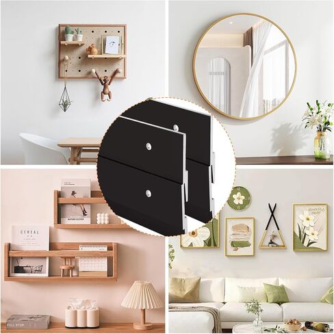 CYEAH 18" French Cleat Picture Hanger, 6 Pack Heavy Duty French Cleat Hanger Headboard Wall Mounting Brackets, Cleat Picture Hanger Kit Z Bar Clips Supports for Hanging Pictures, Mirrors, and Art in Saudi Arabia