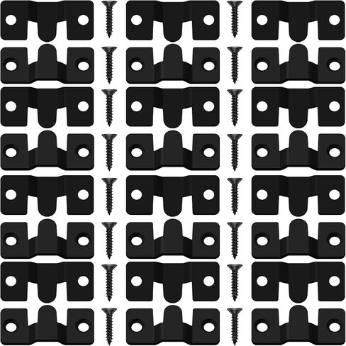 24 حزمة تدفق أقواس Mount Brackets 1.7in × 0.75in أسود الفولاذ المقاوم للصدأ مقاوم المقاوم المقاوم المقاوم للصدأ صورة ربط الشوكة شنقا ، شماعات الصور الثقيلة. in Saudi Arabia