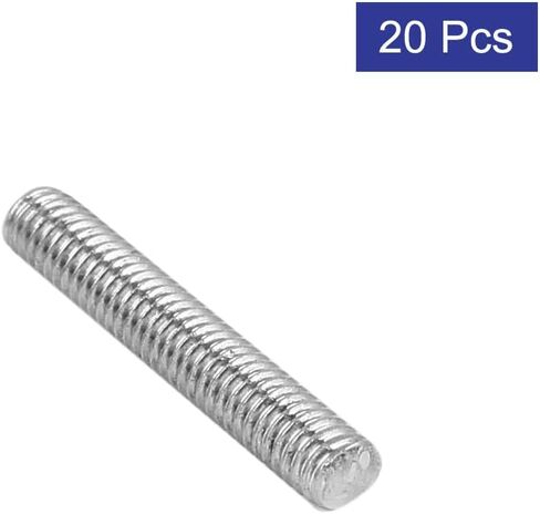Uxcell M5 x 25mm 0.8mm الملعب 304 الفولاذ المقاوم للصدأ الخيوط بالكامل قضيب بار ترصيع 20 قطعة in Saudi Arabia