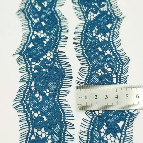 Exquisite Floral Lace Trim, 2.5 Inches Wide Rose Embroidered Lace for Sewing, 2 Meters Vintage Embroidery Ribbons for Sewing Gift Wrap Wedding Decor DIY Crafts Home Decor in Saudi Arabia