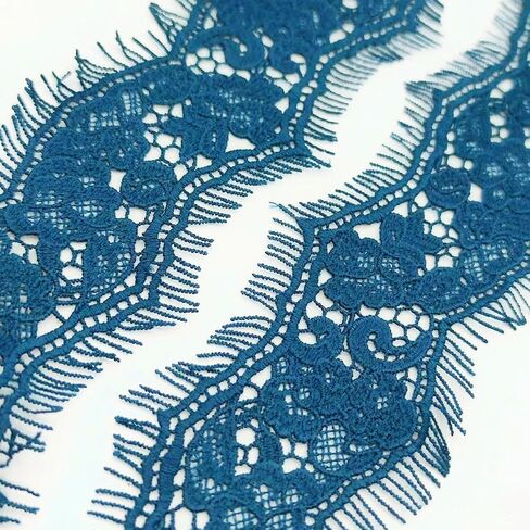 Exquisite Floral Lace Trim, 2.5 Inches Wide Rose Embroidered Lace for Sewing, 2 Meters Vintage Embroidery Ribbons for Sewing Gift Wrap Wedding Decor DIY Crafts Home Decor in Saudi Arabia