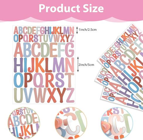 8 Sheets 416Pcs Letter Stickers Colorful Alphabet Number Stickers Vinyl Pastel Bulletin Board Letters Self Adhesive Stick on Numbers Letters for Scrapbooking Mailbox DIY Crafts Board Decor Paste in Saudi Arabia