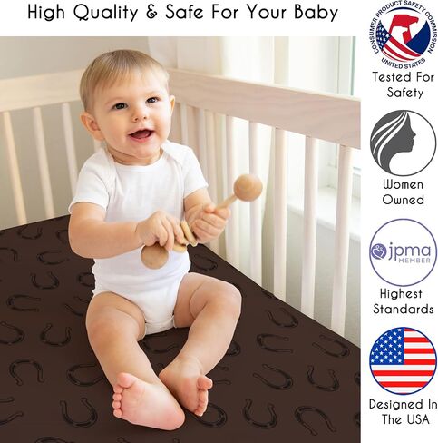 Sweet Jojo Designs Tan Brown Western Cowboy Boy Baby Bassinet Sheets Fitted Sheet Set Infant Newborn Nursery Oval Rectangle Hourglass Mattress 2p Off White Cow Print Animal Southern Wild West Horse in Saudi Arabia