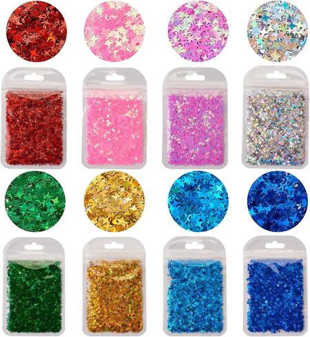Heart Glitter Sequins Holographic Chunky Festival Sequins Confetti Loose Glitter for Epoxy Resin Nail Art Wedding Festival Party Decoration 120G in Saudi Arabia
