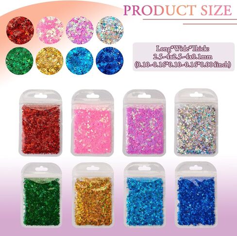 Heart Glitter Sequins Holographic Chunky Festival Sequins Confetti Loose Glitter for Epoxy Resin Nail Art Wedding Festival Party Decoration 120G in Saudi Arabia