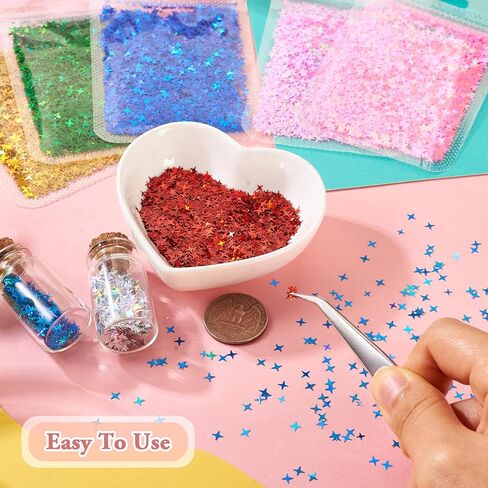 Heart Glitter Sequins Holographic Chunky Festival Sequins Confetti Loose Glitter for Epoxy Resin Nail Art Wedding Festival Party Decoration 120G in Saudi Arabia