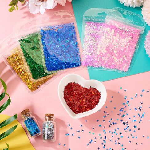 Heart Glitter Sequins Holographic Chunky Festival Sequins Confetti Loose Glitter for Epoxy Resin Nail Art Wedding Festival Party Decoration 120G in Saudi Arabia