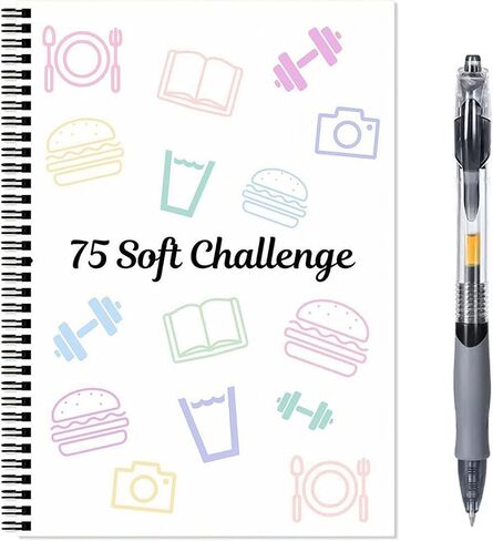 GKOPLUS 75-Day Soft Challenge Planner Noteboor ، 75 Easy Target Tracker Journal-Noteperal Notepad مع تقويم أسبوعي وشهري للعمل اليومي وتخطيط الوجبات والقراءة in Saudi Arabia