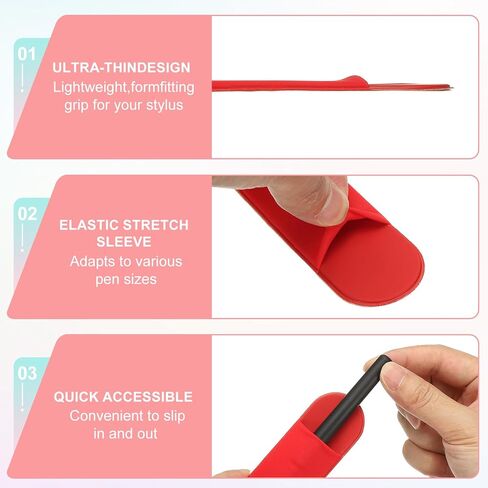 PATIKIL Pencil Holder for Stylus, Adhesive Elastic Pen Case Sleeve Pouch Stylus Holder Pocket Elastic Pen Pouch Accessories for Tablet Case Notebook Outdoor, Black in Saudi Arabia