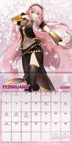 Hatsune Miku Calendar 2026 - Deluxe 2026 Vocaloid Hatsune Miku Mini Bunddle مع 100+ ملصقات تذكير | أنيمي المنزل واللوازم المكتبية in Saudi Arabia