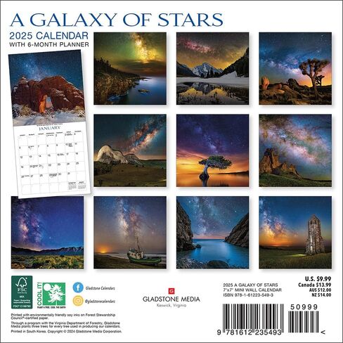Galaxy of Stars Mini Wall Calendar 2025 in Kuwait