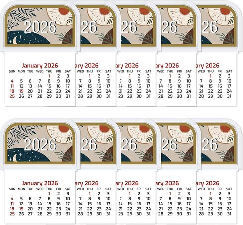 10 PCS 2026 MINI Stick on التقويم التقويم لاصق التقشير وعصا السيارة التقويم لزجة صغيرة الجدار 2026 شهرية لبطاقات العمل بطاقات العمل Auto Truck Pridge Home (Seaside) in Saudi Arabia