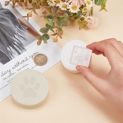 CRASPIRE Handmade Soap Stamp Paw Print Acrylic Soap Stamp Letter Soap Chapter Embossing Stamp Mini Seal for Soap Clay Biscuits Gummies Arts Crafts Making Projects DIY Gift in Saudi Arabia