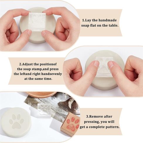 CRASPIRE Handmade Soap Stamp Paw Print Acrylic Soap Stamp Letter Soap Chapter Embossing Stamp Mini Seal for Soap Clay Biscuits Gummies Arts Crafts Making Projects DIY Gift in Saudi Arabia