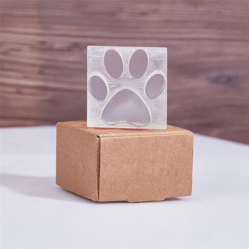 CRASPIRE Handmade Soap Stamp Paw Print Acrylic Soap Stamp Letter Soap Chapter Embossing Stamp Mini Seal for Soap Clay Biscuits Gummies Arts Crafts Making Projects DIY Gift in Saudi Arabia
