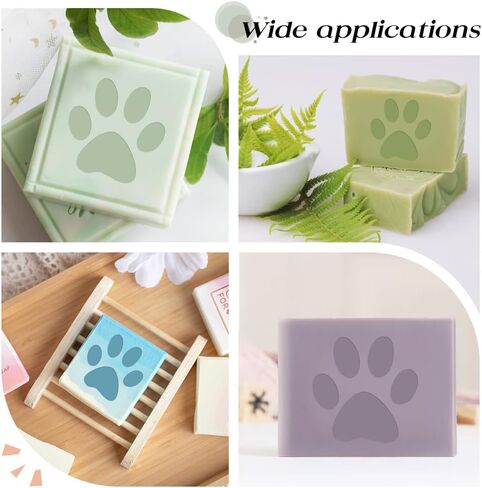 CRASPIRE Handmade Soap Stamp Paw Print Acrylic Soap Stamp Letter Soap Chapter Embossing Stamp Mini Seal for Soap Clay Biscuits Gummies Arts Crafts Making Projects DIY Gift in Saudi Arabia