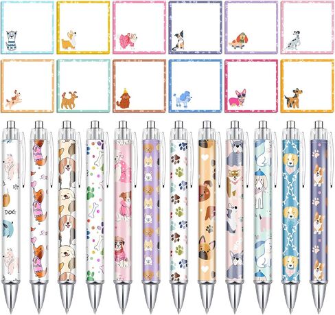 24 PCS Dog Licky Notes and Pens Set Vet Tech Gifts Ink Ballpoints Cog Party Forms Favors Cute Puppy Paw Print Homed Homeed Vet in Saudi Arabia