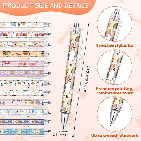 24 PCS Dog Licky Notes and Pens Set Vet Tech Gifts Ink Ballpoints Cog Party Forms Favors Cute Puppy Paw Print Homed Homeed Vet in Saudi Arabia