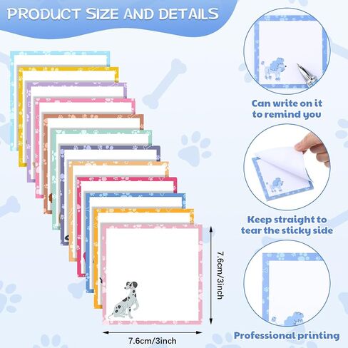 24 PCS Dog Licky Notes and Pens Set Vet Tech Gifts Ink Ballpoints Cog Party Forms Favors Cute Puppy Paw Print Homed Homeed Vet in Saudi Arabia