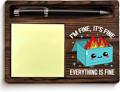 Purple Mumpster Fire Sticky Note حامل هدايا مكتب مضحكة لموظفي زملاء العمل في العمل ، أنا بخير كل شيء in Kuwait