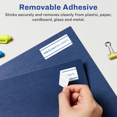 Avery Matte White Resplable Rectangle Labels ، Sure Feed Technology ، طباعة إلى الحافة ، 1 "× 3" ، 240 ملصقات قابلة للإزالة ، الليزر/الحبر القابلة للطباعة in Saudi Arabia