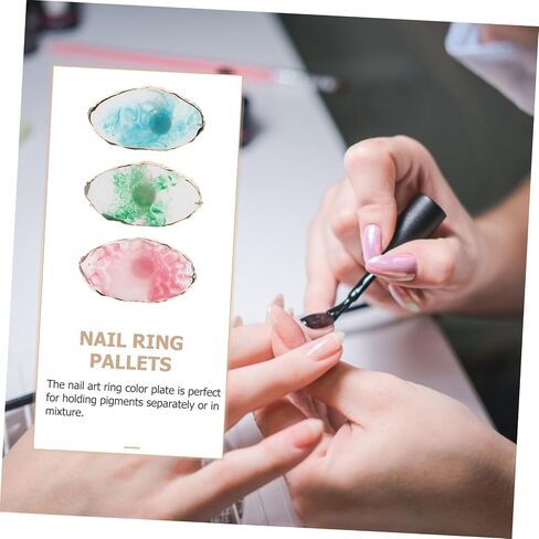 Gatuida 3pcs Holographic Foil Nail Mixing Trays Ring Palette Manicure Pallet Nail Art Equipment in Saudi Arabia