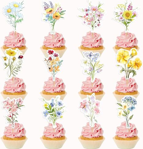 48 PCS Hot Pink Girls Cupcake Topcake Topcake Princess Cake Decorations Girls Birthdy Party Bachelorette حفلة دش الزفاف in Kuwait