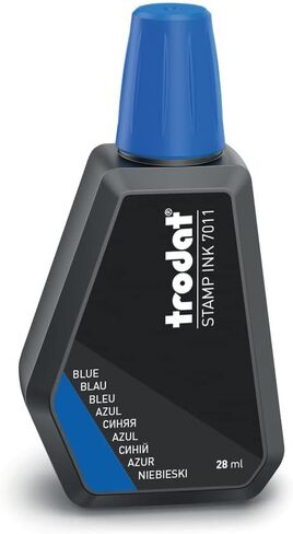 Trodat Standard Stamp Ink Refill – Water-Based, Fade-Resistant Ink for Clear Impressions – Sustainably Made Bottle with Level Indicator – Suitable for Trodat Traditional Hand Stamps – Blue, 28ml in Saudi Arabia