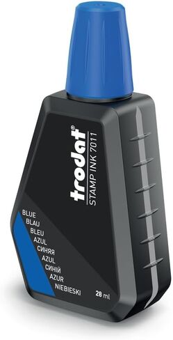 Trodat Standard Stamp Ink Refill – Water-Based, Fade-Resistant Ink for Clear Impressions – Sustainably Made Bottle with Level Indicator – Suitable for Trodat Traditional Hand Stamps – Blue, 28ml in Saudi Arabia