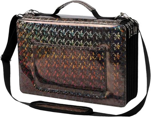 حالة قلم رصاص كبيرة سعة - 600 فتحات فردية من الجلد مع منظم محمولة سوستور إغلاق لأقلام الألوان المائية المثالية للفنانين （الفضة） in Kuwait