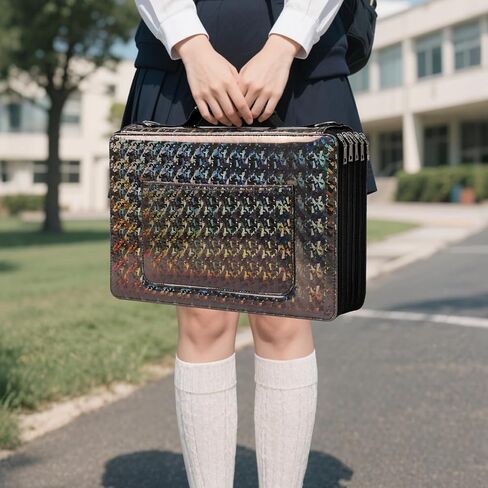 حالة قلم رصاص كبيرة سعة - 600 فتحات فردية من الجلد مع منظم محمولة سوستور إغلاق لأقلام الألوان المائية المثالية للفنانين （الفضة） in Kuwait