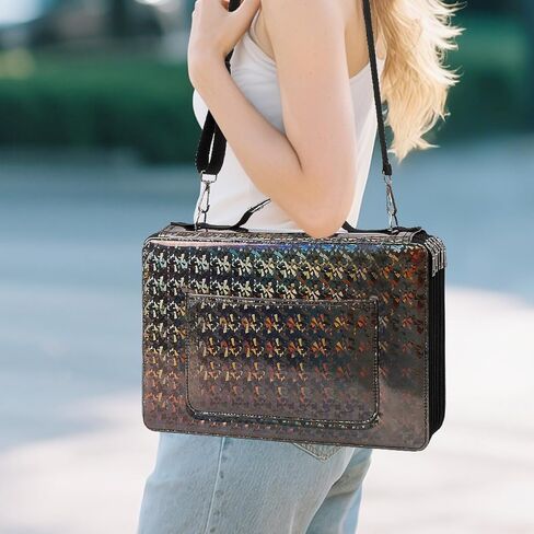 حالة قلم رصاص كبيرة سعة - 600 فتحات فردية من الجلد مع منظم محمولة سوستور إغلاق لأقلام الألوان المائية المثالية للفنانين （الفضة） in Kuwait