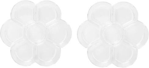 Paint Palette, 2Pcs 7 Well Plumshaped Paint Tray Artist Mixing Colour Tray Art Drawing Painting Tray Gouache Palette Flower Watercolor Dish for DIY Project (White) in Saudi Arabia