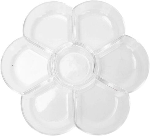 Paint Palette, 2Pcs 7 Well Plumshaped Paint Tray Artist Mixing Colour Tray Art Drawing Painting Tray Gouache Palette Flower Watercolor Dish for DIY Project (White) in Saudi Arabia