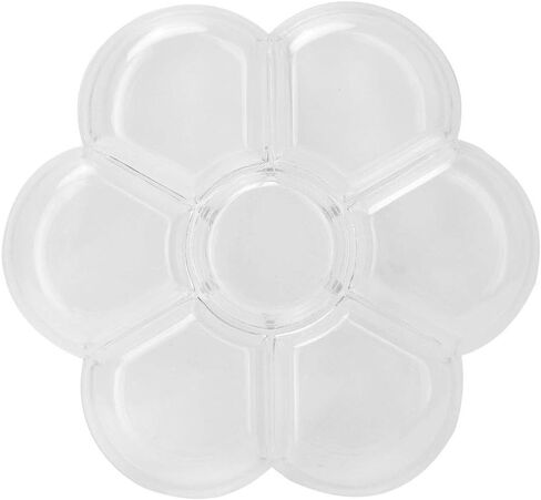 Paint Palette, 2Pcs 7 Well Plumshaped Paint Tray Artist Mixing Colour Tray Art Drawing Painting Tray Gouache Palette Flower Watercolor Dish for DIY Project (White) in Saudi Arabia