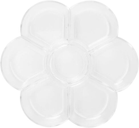 Paint Palette, 2Pcs 7 Well Plumshaped Paint Tray Artist Mixing Colour Tray Art Drawing Painting Tray Gouache Palette Flower Watercolor Dish for DIY Project (White) in Saudi Arabia