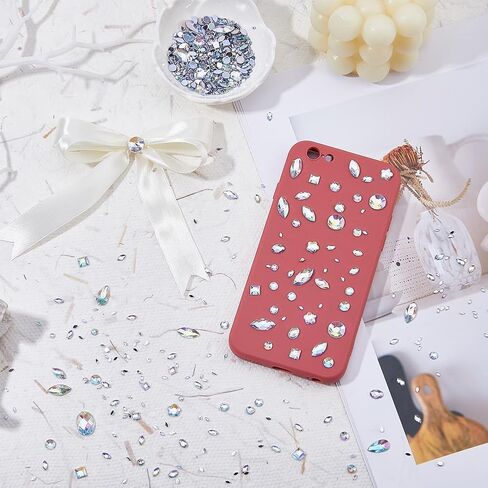 1250Pcs AB Flatback Rhinestones Crystal Gems Colorful Horse Eye Crystal Rhinestones Acrylic Rhinestone Jewels Crafts for Making Shoes Clothes Dress Nail Wedding Accessories in Saudi Arabia