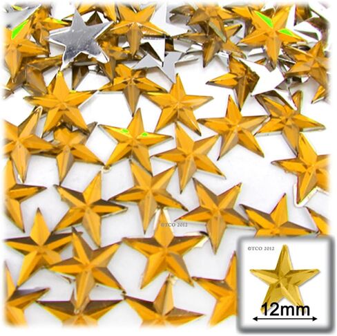 144pc Rhinestones Star 12mm- Flatback Light Orange in Kuwait
