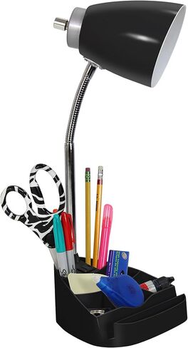 تصميمات بسيطة LD1094-ORG 18.5 "مصباح مكتب Gooseneck بالكامل مع حامل iPad وحامل الكتب ومنفذ شحن مريح للمكتب وغرفة النوم وغرفة المعيشة والبرتقالي in Kuwait
