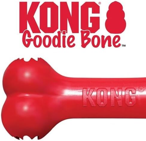 KONG Goodie Bone - Treat Dispensing Natural Rubber Bone - Red - for Large Dogs (2 Pack) in Saudi Arabia