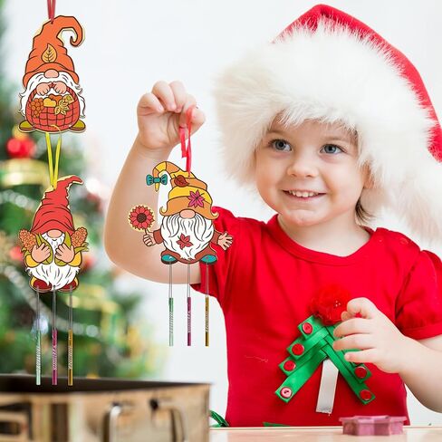 10 Pack Wind Chime Kit for Kids,Easter Egg Craft Kits DIY Windchimes Unfinished Wooden Egg Ornaments for Boys Girls Activity Art Project Easter Spring Party Decoration in Kuwait