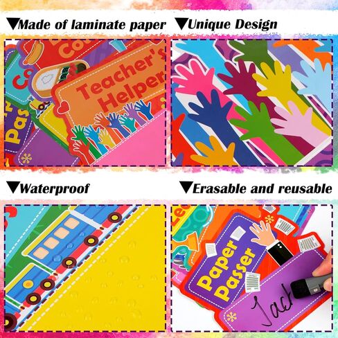 76 Pieces Classroom Jobs Chart Bulletin Board Sets Hands on Management Center Classroom Helper Chart Bulletin Board Day Chart Jobs Pockets Chart Teacher's Helper for Classroom Wall Decor in Saudi Arabia