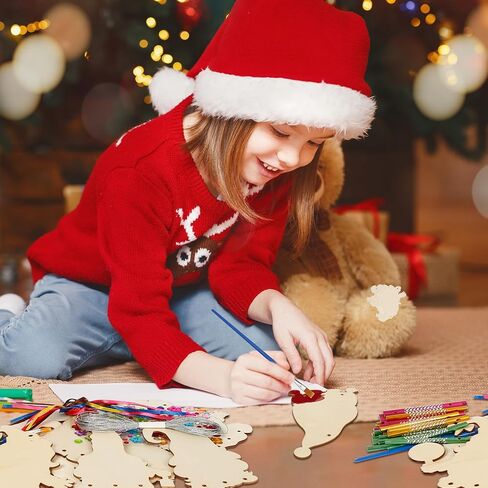 10 Pack Wind Chime Kit for Kids,Easter Egg Craft Kits DIY Windchimes Unfinished Wooden Egg Ornaments for Boys Girls Activity Art Project Easter Spring Party Decoration in Kuwait